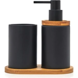 Seramik Bambu Ikili Banyo Seti Siyah