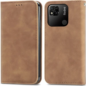 Xiaomi Redmi 10A Kahverengi Için Retro Cilt Fe Deri Kasa
