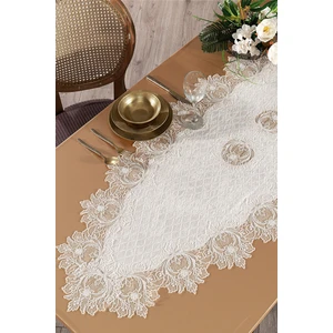 Evlen Home Collection Kadife Dantelli Runner Felix