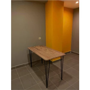 Bambeds Mobilya 60×120 Metal Ayaklı Mutfak Masası Ceviz