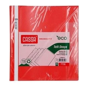 Plastik Telli Dosya Kırmızı 50 Li Cassa
