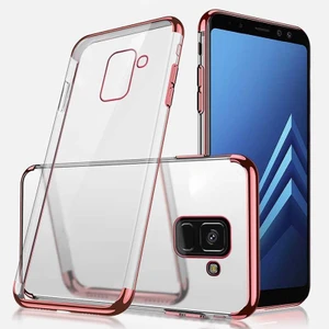 Samsung Galaxy J6 Plus Ince Köşeleri Renkli Şeffaf Kaliteli Kılıf