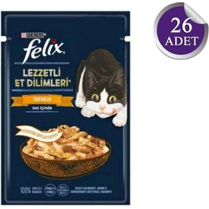 Pouch Tasty Shreds Tavuklu Lezzetli Et Dilimleri Yaş Kedi Maması 80 gr x 26 Adet