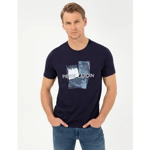 Pierre Cardin Erkek Lacivert Slim Fit Bisiklet Yaka Tişört 50252869-VR033