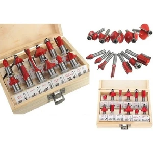 12 Parça Ahşap Çantalı Freze Uç Seti - 12MM