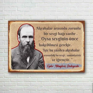 Trend Poster Dostoyevski Retro Ahşap Poster