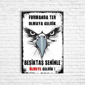 Trend Poster Beyaz Retro Ahşap Poster