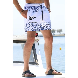 Lacivert Baskılı Cepli Deniz Şortu 5782