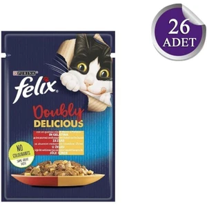 Çifte Lezzet Tavuk ve Sığır Etli Yetişkin Kedi Konservesi 85GR x 26 Adet