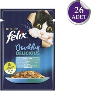 Çifte Lezzet Somonlu ve Sardalyalı Yetişkin Kedi Konservesi 85GR x 26 Adet