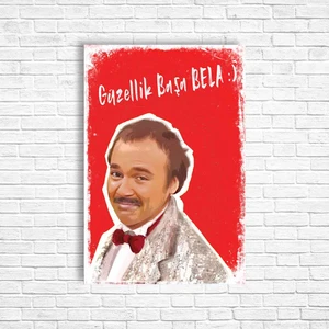 Trend Poster Güzellik Başa Bela Avrupa Yakası Retro Ahşap Poster