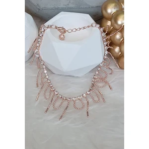 Çelik Tek  Sıra Pırlanta Taşlı Halhal 26 cm