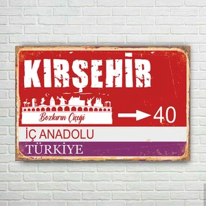 Trend Poster Kırşehir Plaka Retro Ahşap Poster