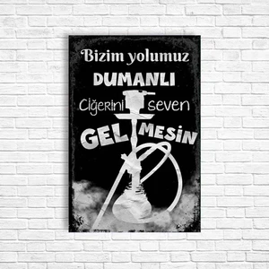 Trend Poster Nargile Retro Ahşap Poster