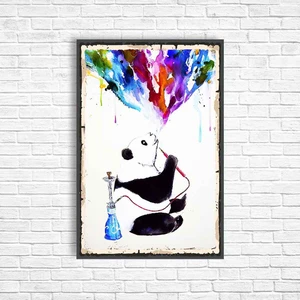 Trend Poster Nargile Retro Ahşap Poster