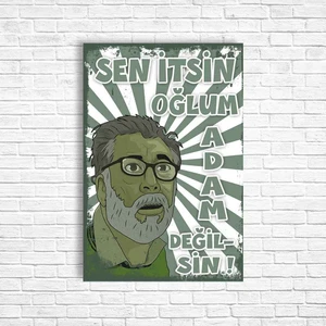 Trend Poster Sen Itsin Oğlum Kurtlar Vadisi Retro Ahşap Poster