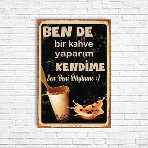 Trend Poster Kahve Retro Ahşap Poster