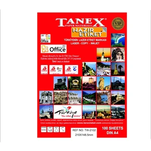 TW-2102 210x148,5 mm Laser Etiket 100 Ad.