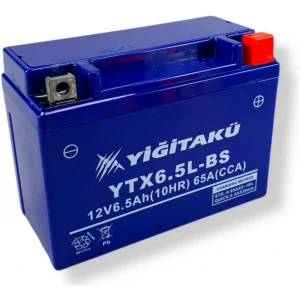 Yiğit Akü 12 V 6.5 Ah-Amper YTX6.5L-BS Motosiklet Aküsü (Üretim Yılı: 2023)