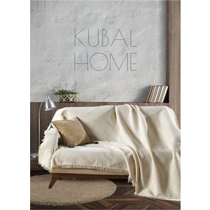 Kubal Home Krem Organik Pamuk Buldan Koltuk Örtüsü 180 x 230 cm Koltuk Kanepe Çekyat Berjer Örtüsü Şalı