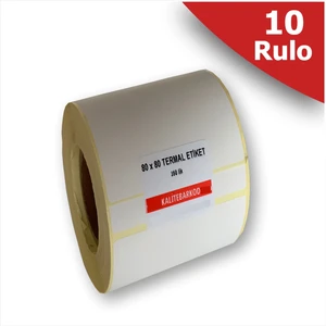 80X80 Termal Etiket  10 Rulo Barkod Etiketi