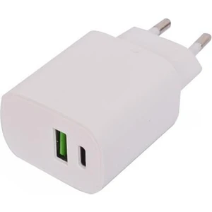 YX-202T 20W PD TYPE-C & USB Şarj Cihazı iPhone Uyumlu Şarj Adaptörü DCA1002 Beyaz