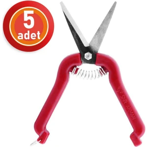 5 Adet Akman Narenciye Üzüm Çiçek Bağ Dal Budama Makası Düz Uçlu 18 cm