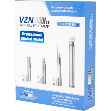 Vzn Laringoskop Set 5 Blade Macintosh Halojen Işık Fiyatı