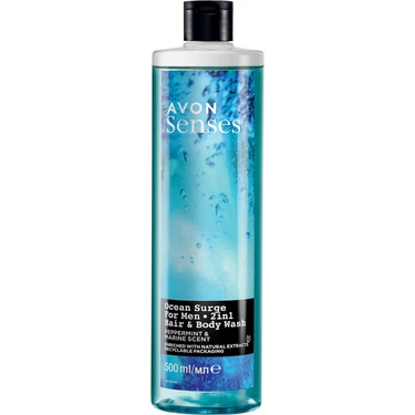 Avon Senses Ocean Surge Nane ve Deniz Kokulu Saç ve Vücut Için Erkek Duş Jeli 500