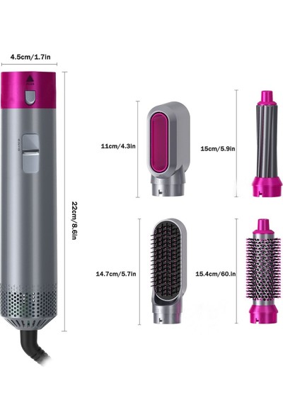 Egonex 5 In 1 Saç Kurutma Fön ,elektrikli Fırça, Dişli Düzleştirme , Dalga ve Bukle Makinası