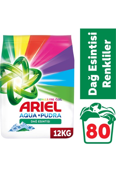 Ariel 12 kg Toz Çamaşır Deterjanı Dağ Esintisi Renkliler İçin