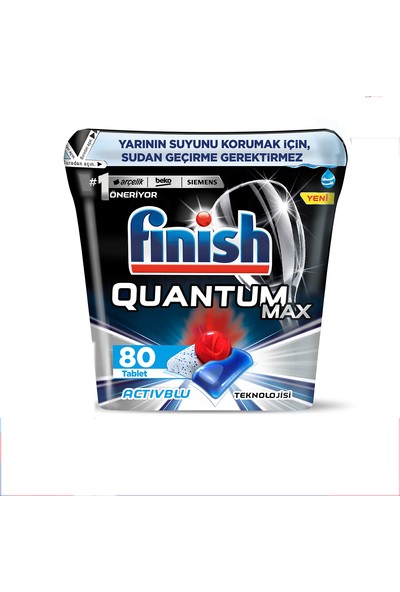 Finish Quantum Max Bulaşık Makinesi Deterjanı Tableti / Kapsülü 80 Yıkama Özel Saklama Kutusu