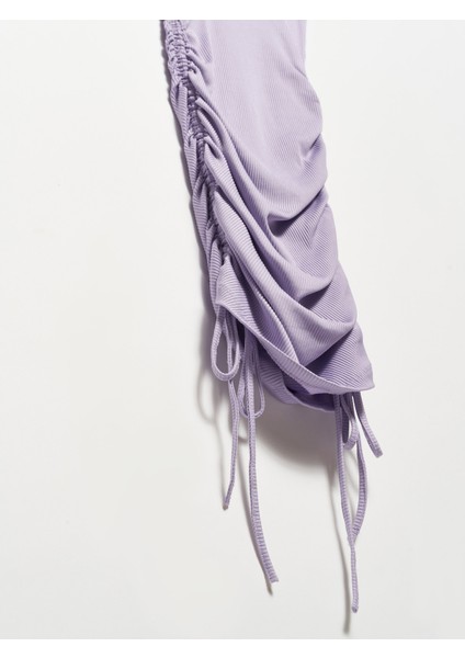 90355 Yanı Bağcıklı Elbise-Lila modelleri