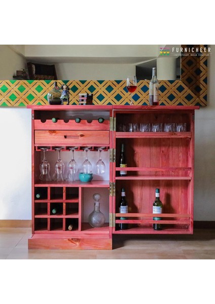 Ahşap Pembe Bar Dolabı Alkol Dolabı Içki Dolabı Çok Amaçlı Dolap fırsatları
