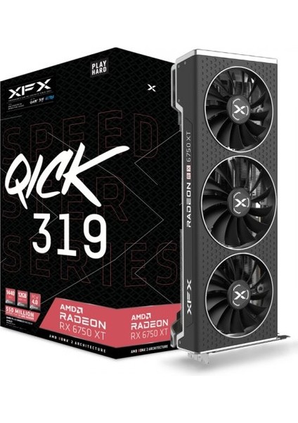 xFx 12 GB Speedster QICK319 RX 6750 xt Ultra GDDR6 192BİT RX-675xYLUDP Hdmı + 3xdp