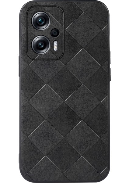 Xiaomi Redmi Note 11T Pro Siyah Örgü Ekose Pu Kılıf (Yurt Dışından)