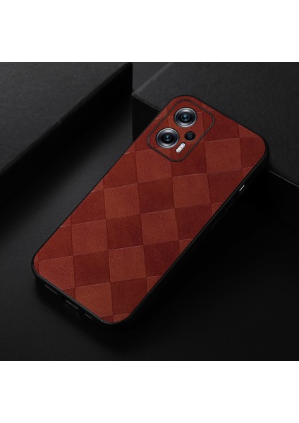 Xiaomi Redmi Note 11T Pro Brown İçin Örgü Ekose Pu Kılıf (Yurt Dışından) fırsatları