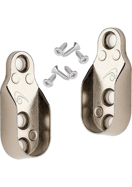 Gardrop Dolap Içi Oval Askı Aparatı Flanş (2 Adet)+ 6 Adet Vida