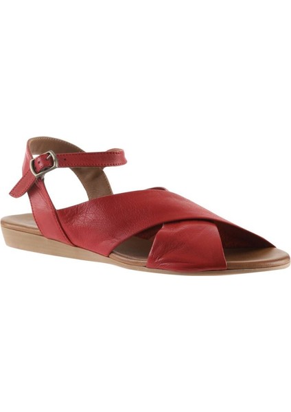 Kırmızı Deri Kadın Düz Sandalet fiyatları