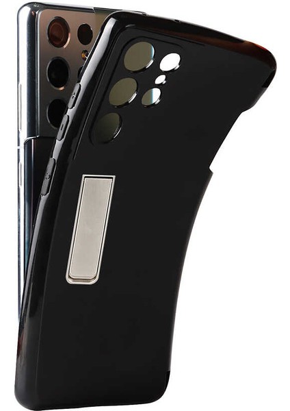 Samsung Galaxy S21 Ultra Uyumlu Kılıf Standlı Kalem Bölmeli Ultra Ince Ultra Esnek Silikon Siyah fiyatları