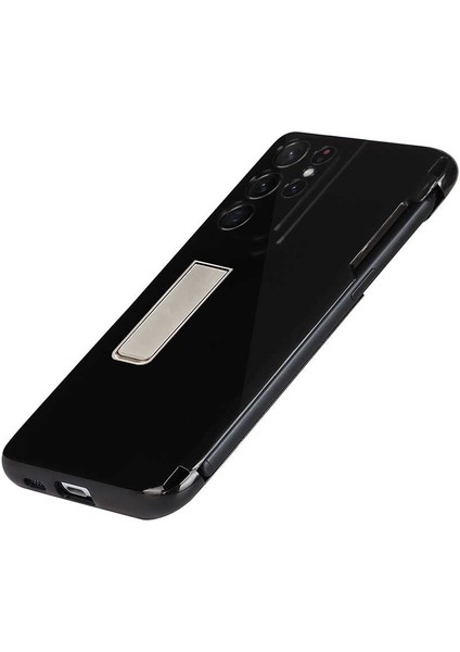 Samsung Galaxy S21 Ultra Uyumlu Kılıf Standlı Kalem Bölmeli Ultra Ince Ultra Esnek Silikon Siyah indirimleri