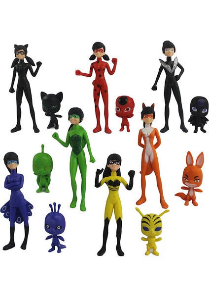 14 Adet Ladybug Girl Kız Bebek Pasta Modeli Dekorasyon (Yurt Dışından)