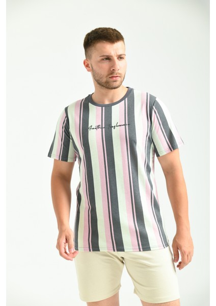 Multi Baskı Detaylı Bisiklet Yaka T-Shirt modelleri