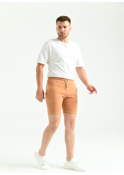 Camel Regular Fit Dikiş Detay Cepli Şort fiyatları
