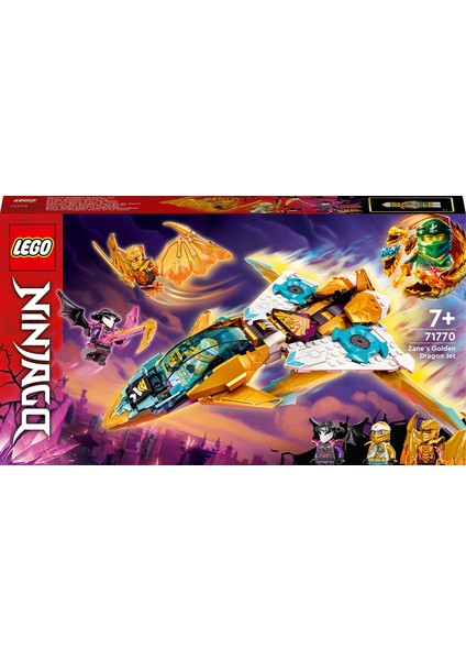 NINJAGO® Zane'in Altın Ejderha Jeti 71770 - 7 Yaş ve Üzeri Için Jet Uçağı Içeren Oyuncak Yapım Seti (258 Parça)