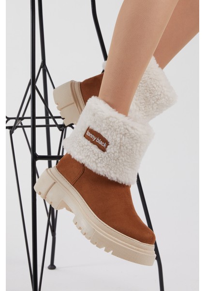 Kadın Taba Süet Yünlü Rahat Kalıp Bot fiyatları