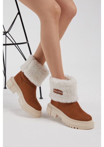 Kadın Taba Süet Yünlü Rahat Kalıp Bot modelleri