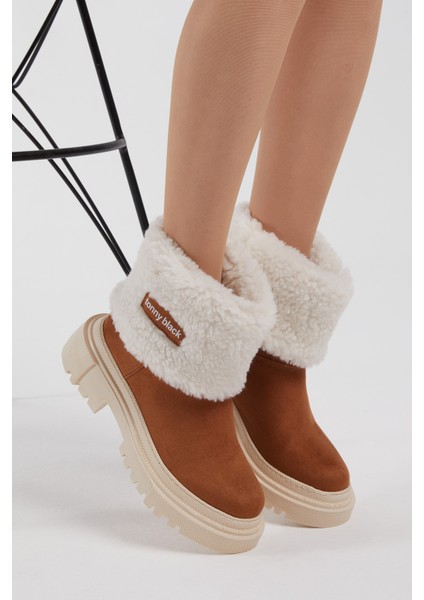 Kadın Taba Süet Yünlü Rahat Kalıp Bot fırsatları