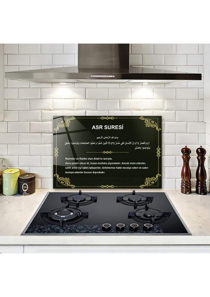 Cam Ocak Arkası Koruyucu | Asr Süresi | 40cm x 60cm