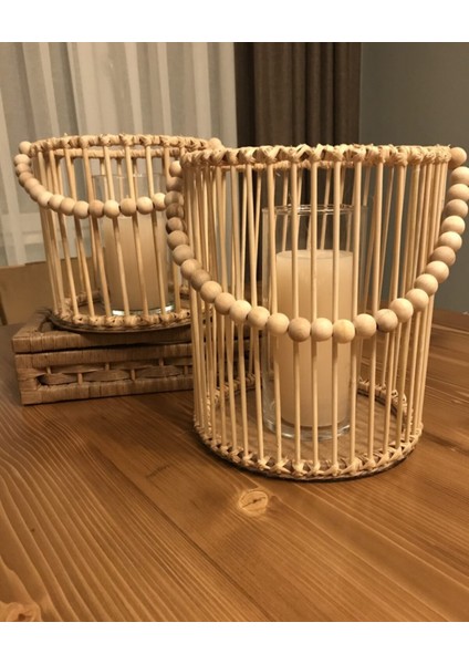 Bambu Çubuk Fener Bambu Mumluk
